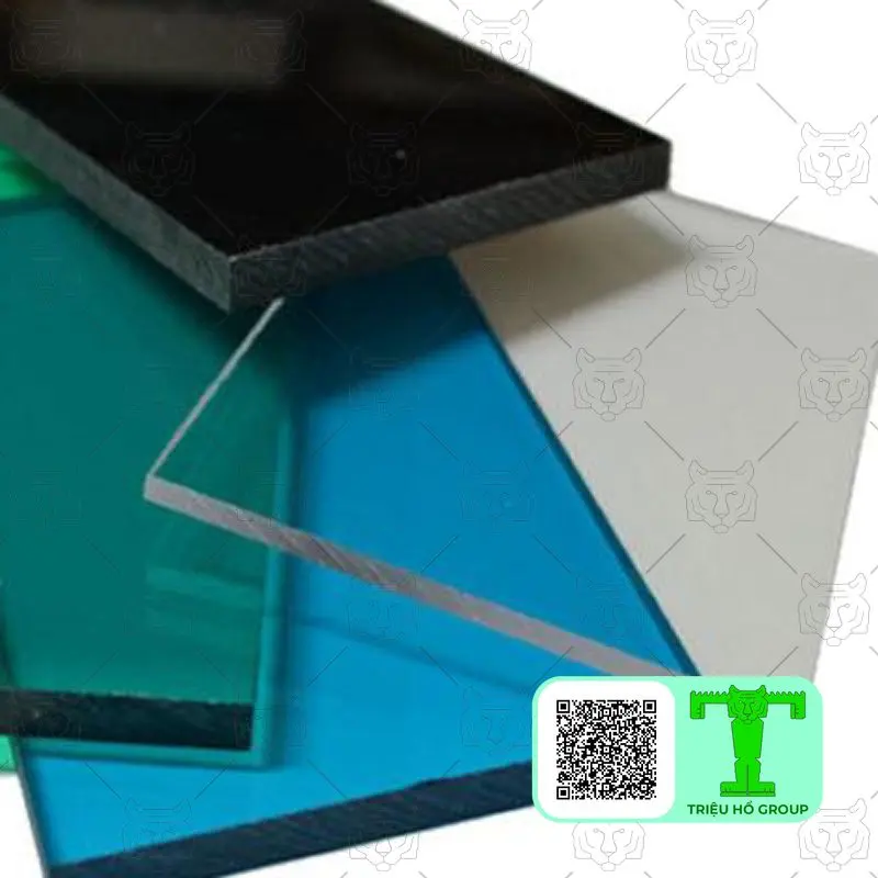 Tấm poly đặc ruột các màu xanh, trà, xám